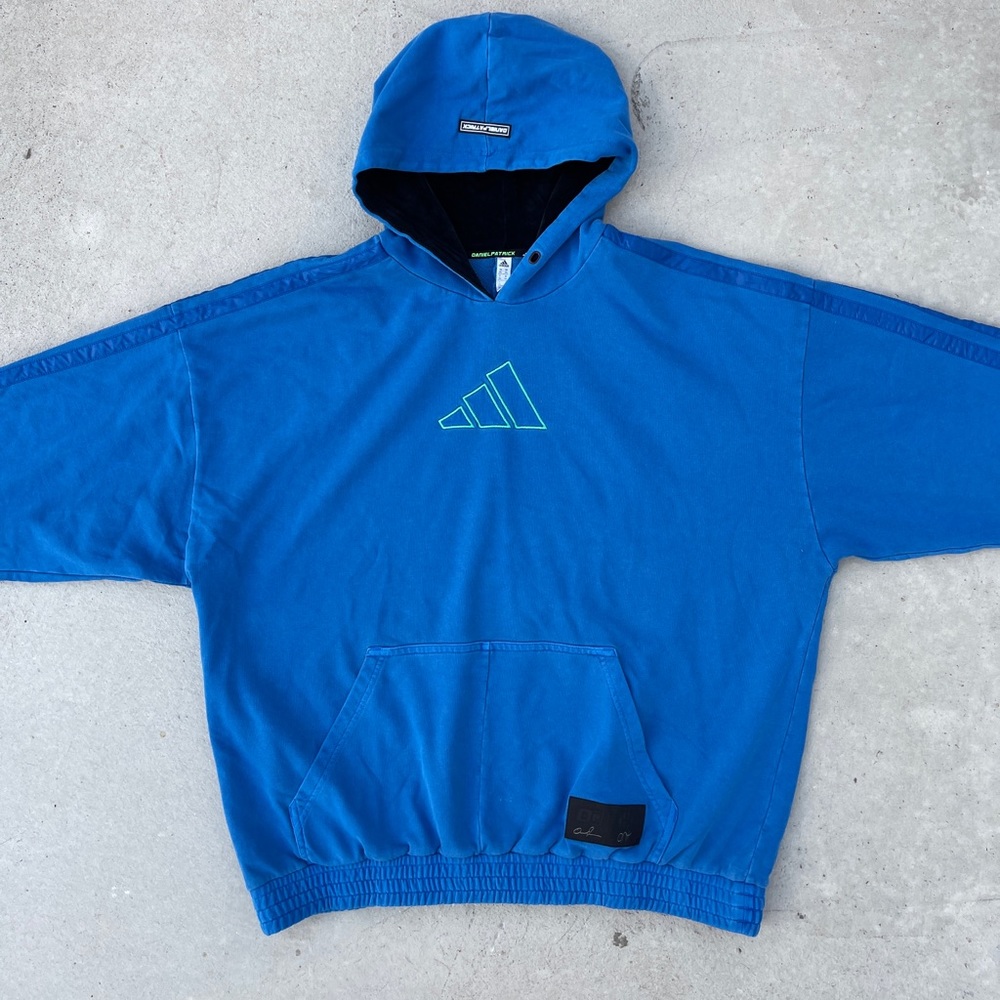 Daniel Patrick x James Harden Adidas Hoodie Basketball FR5758 Blue Mens Size 2XL